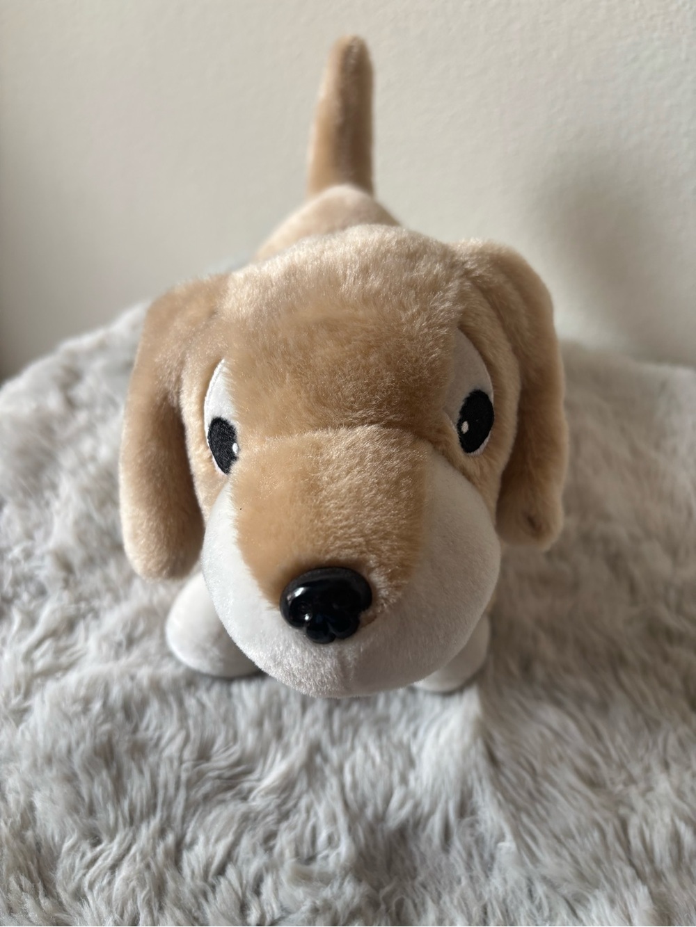 Stuffed Animal Dog Hand Warmer Cream and Tan Plush Puppy Dog Toy Comfort